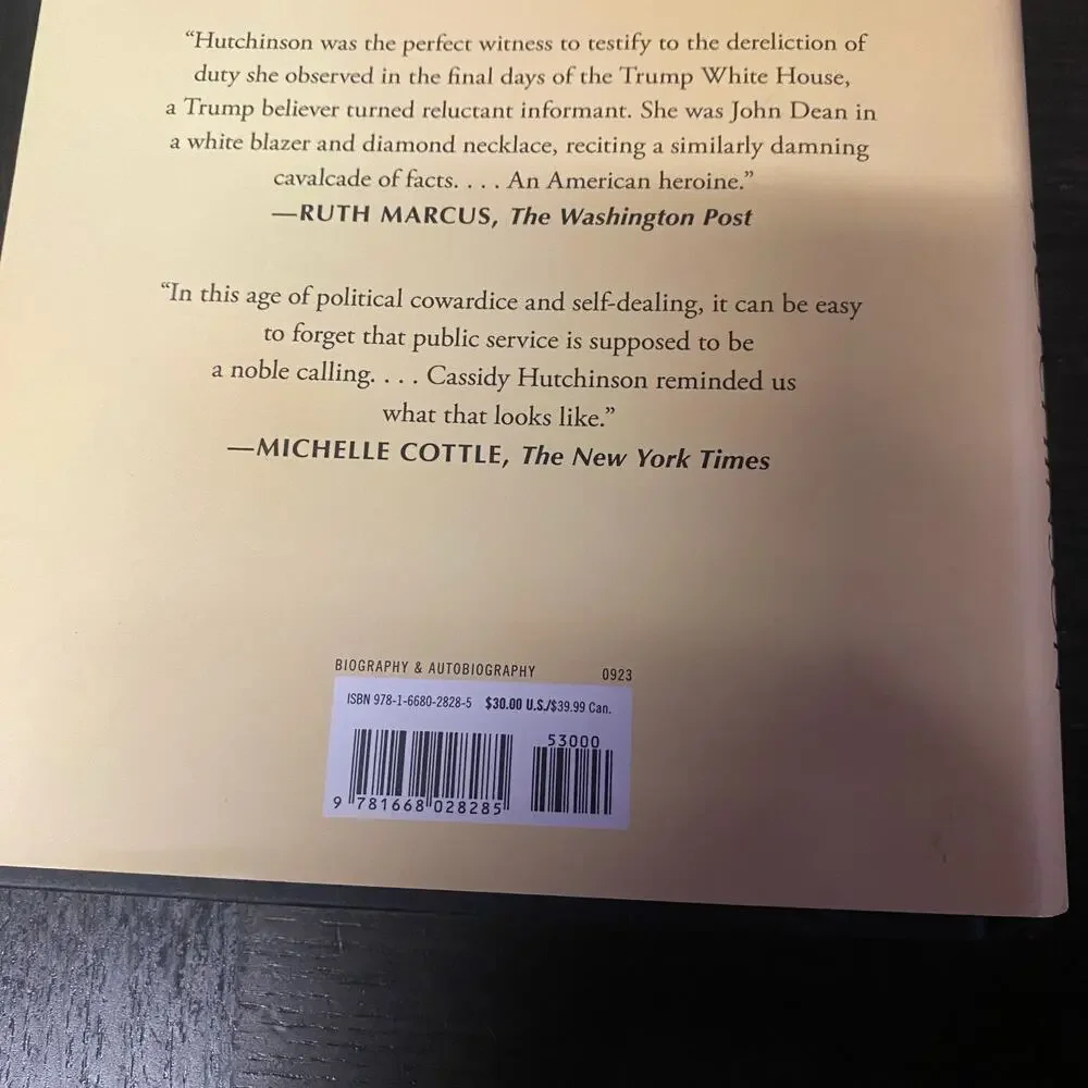 Enough by Cassidy Hutchinson (2023, Hardcover)